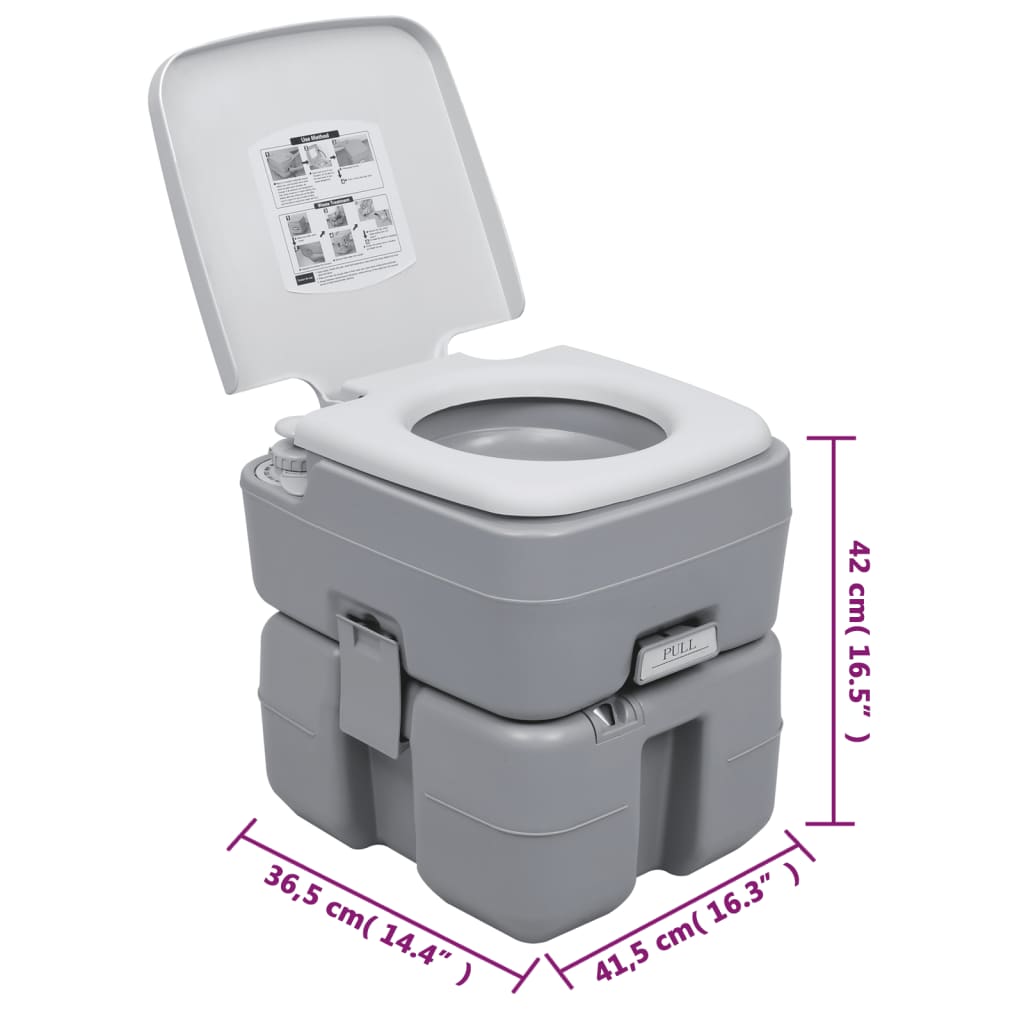 Set Toilette Portatile Campeggio Supporto Lavamani Tanica Acqua