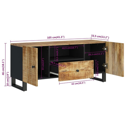 Mobile TV 105x33,5x46cm Legno Massello Mango Legno Multistrato