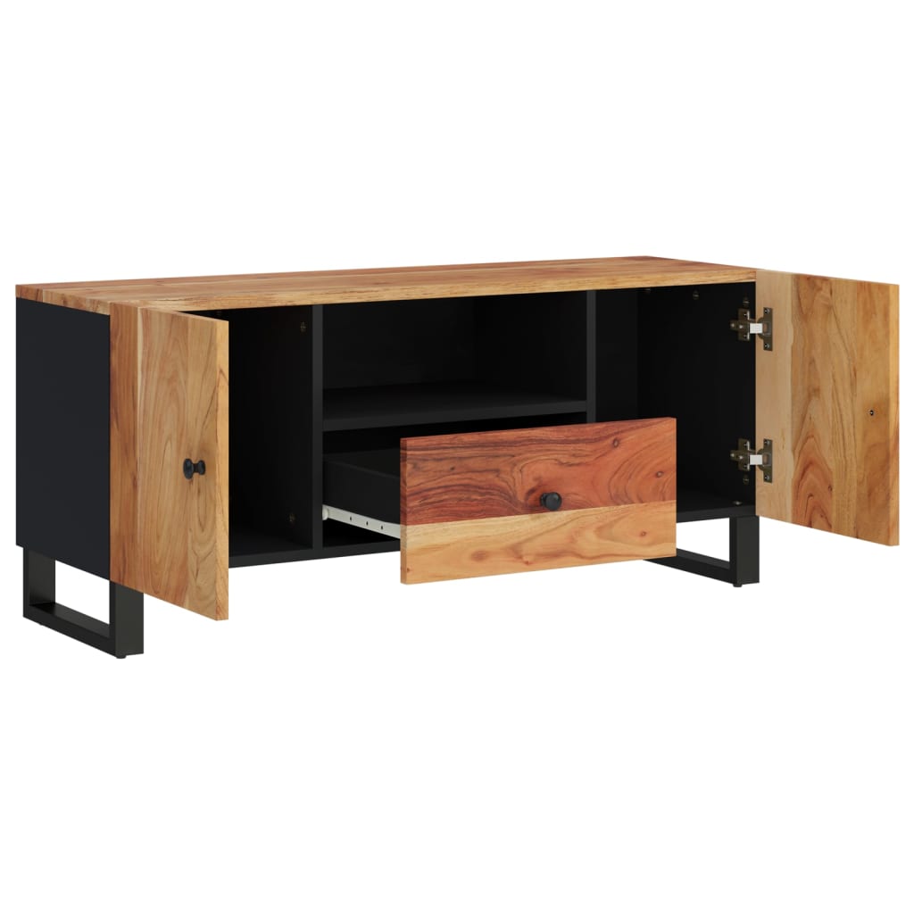 Mobile TV 105x33,5x46cm Legno Massello Acacia Legno Multistrato - homemem39