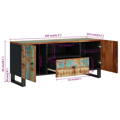 Mobile TV 105x33,5x46cm Legno Massello Recupero e Multistrato