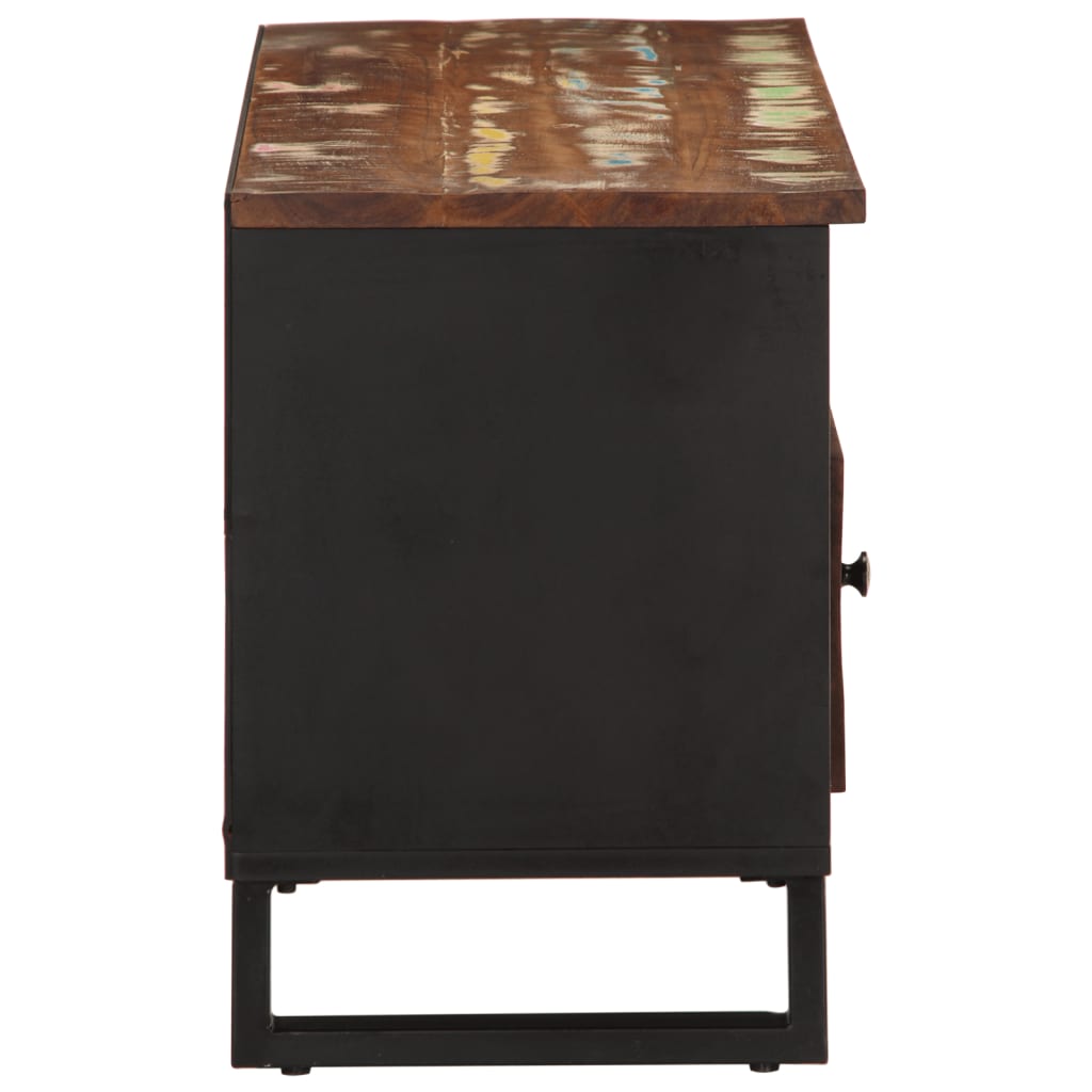 Mobile TV 100x33x46cm Legno Massello Recupero Legno Multistrato - homemem39