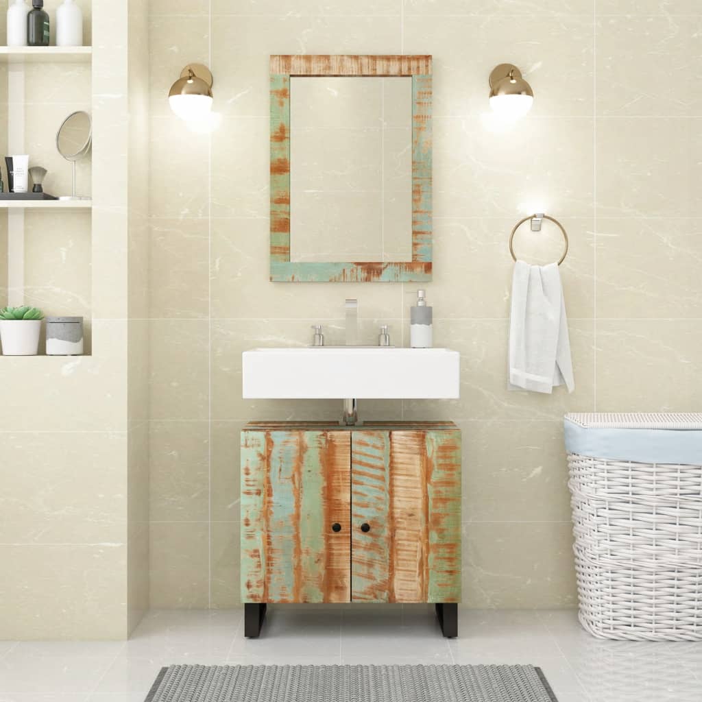 Specchio 70x50 cm in Legno Massello di Recupero e Vetro | homemem39