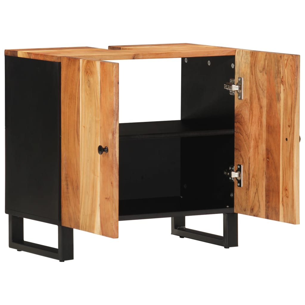 Mobile Lavabo 62x33x58 cm Legno Massello Acacia e Multistrato | homemem39