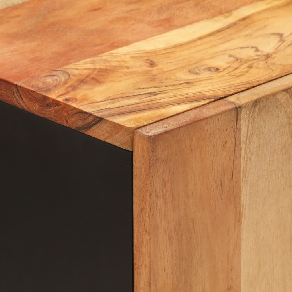 Mobile da Bagno a Parete 38x33x48cm in Legno Massello di Acacia | homemem39