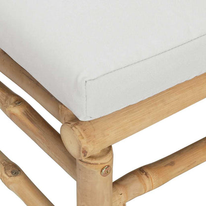 Set Salotto da Giardino 2pz con Cuscini Grigio Chiaro Bambù | homemem39