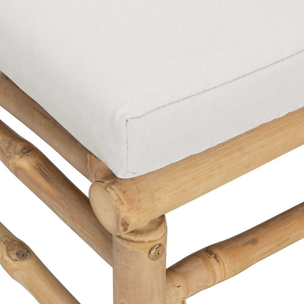 Set Salotto da Giardino 2pz con Cuscini Grigio Chiaro Bambù