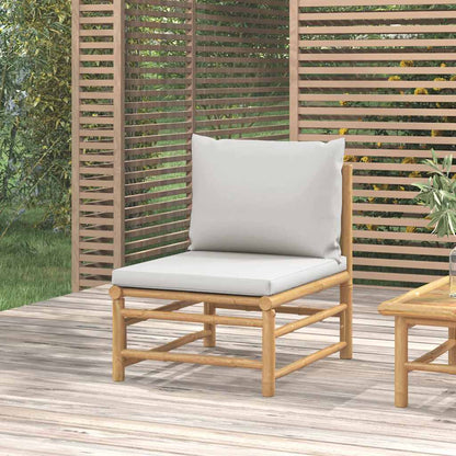 Divano Centrale da Giardino con Cuscini in Bambù
