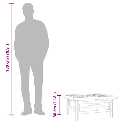 Tavolo da Giardino 65x55x30 cm in Bambù - homemem39