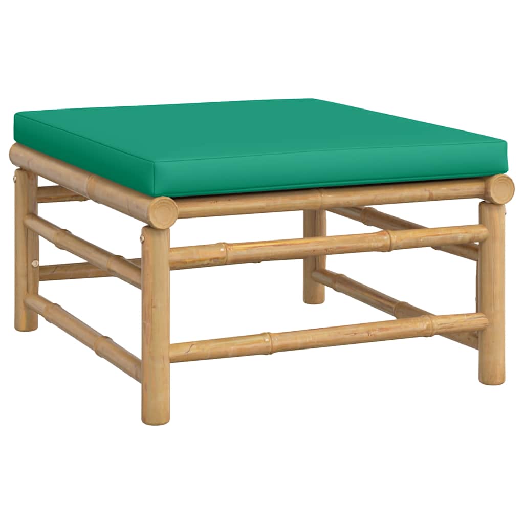 Set Salotto da Giardino 3pz con Cuscini Verdi Bambù | homemem39