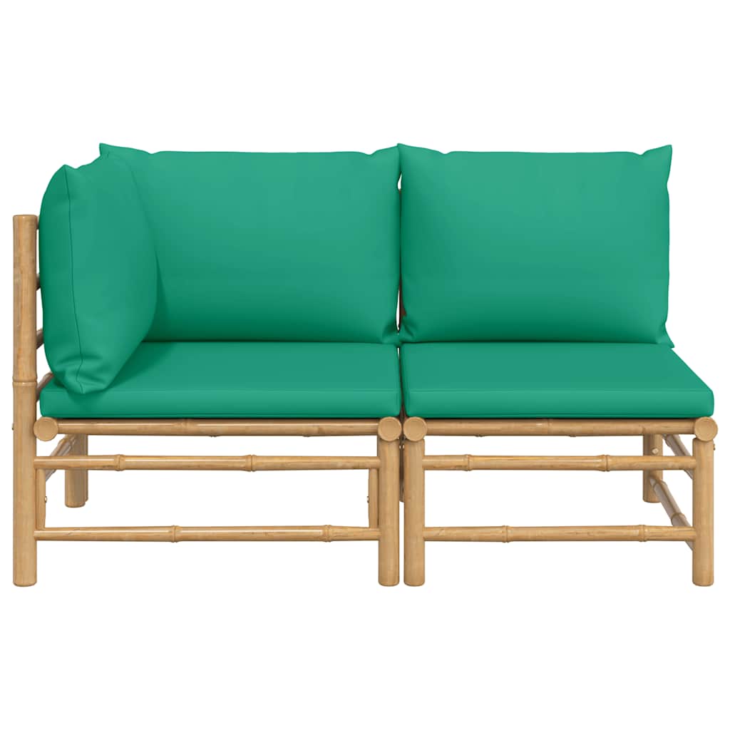 Set Salotto da Giardino 2pz con Cuscini Verdi Bambù | homemem39