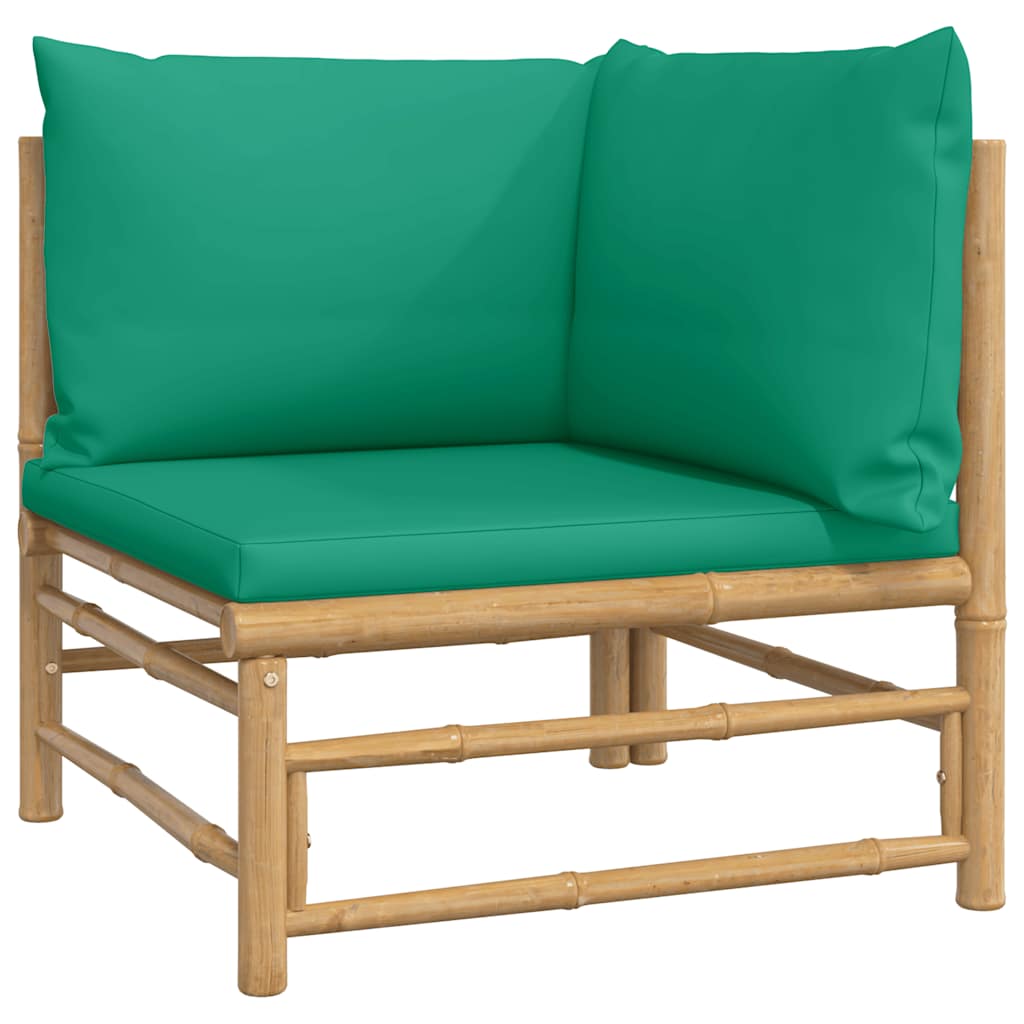 Set Salotto da Giardino 2pz con Cuscini Verdi Bambù | homemem39