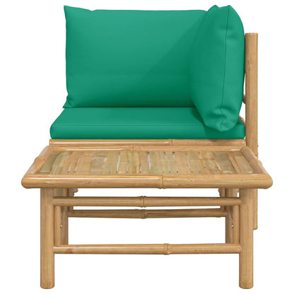 Set Salotto da Giardino 2pz con Cuscini Verdi Bambù