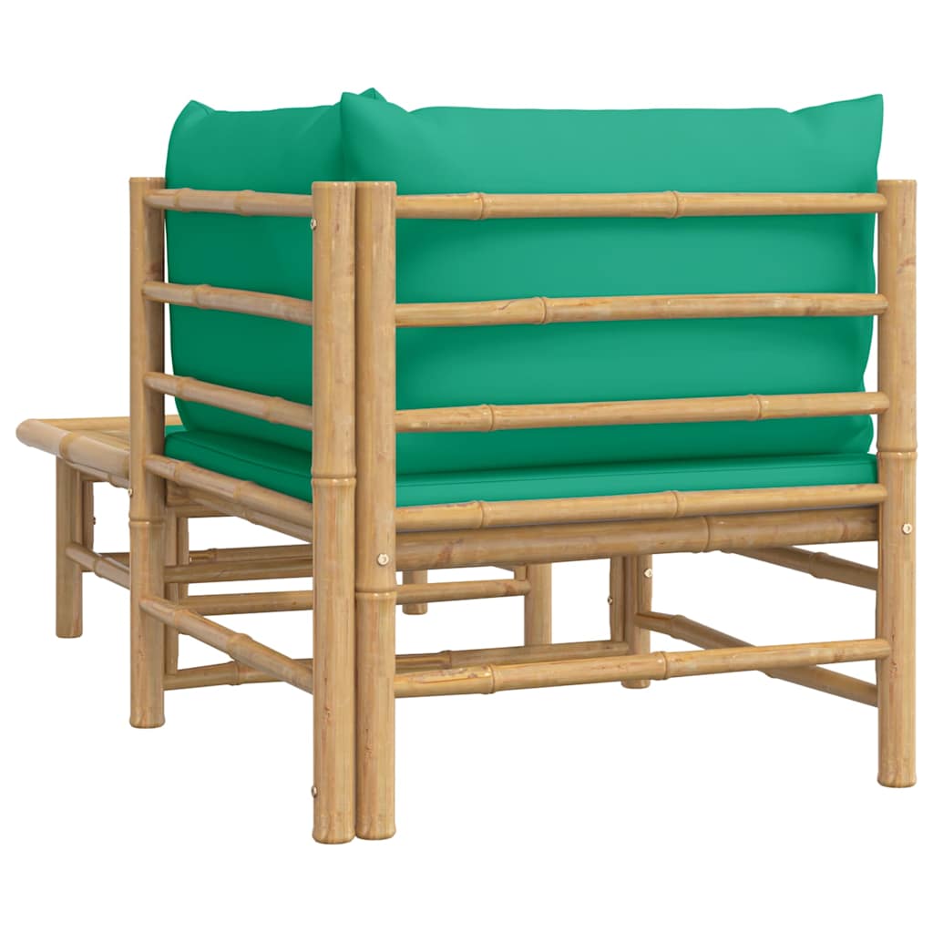 Set Salotto da Giardino 2pz con Cuscini Verdi Bambù