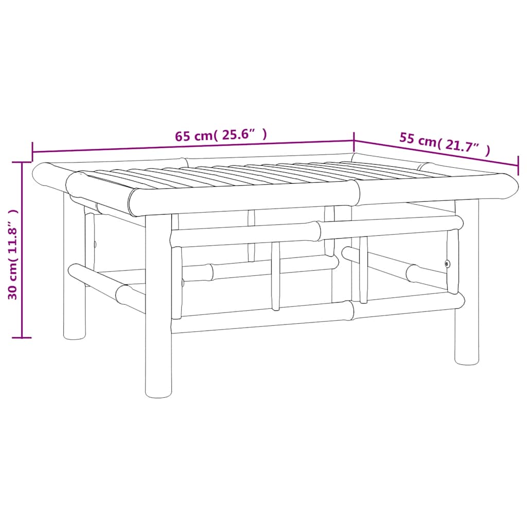 Set Salotto da Giardino 3pz con Cuscini Grigio Scuro Bambù | homemem39