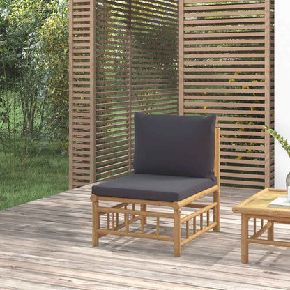 Divano Centrale da Giardino con Cuscini in Bambù
