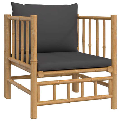 Divano da Giardino con Cuscini Grigio Scuro in Bambù | homemem39