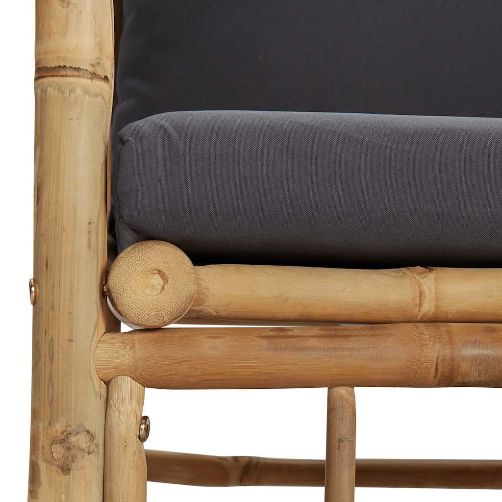 Divano da Giardino con Cuscini Grigio Scuro in Bambù | homemem39