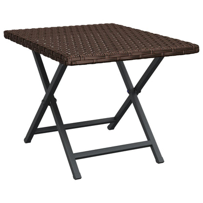 Tavolo Pieghevole Marrone 45x35x32 cm in Polyrattan | homemem39