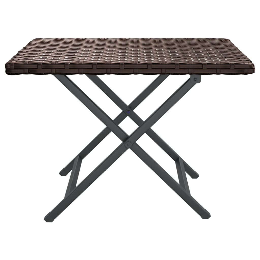 Tavolo Pieghevole Marrone 45x35x32 cm in Polyrattan | homemem39