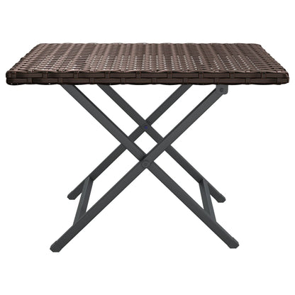 Tavolo Pieghevole Marrone 45x35x32 cm in Polyrattan | homemem39