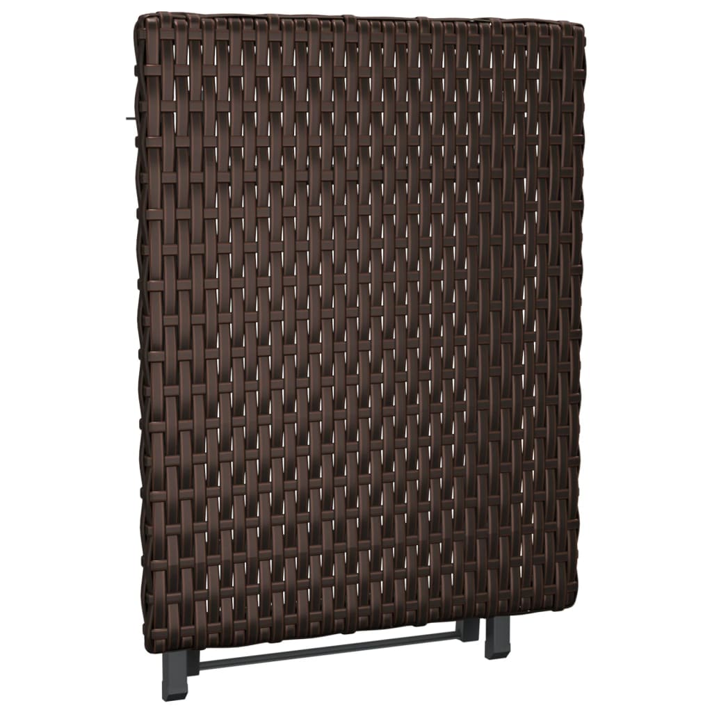 Tavolo Pieghevole Marrone 45x35x32 cm in Polyrattan | homemem39