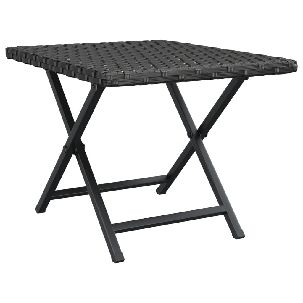 Tavolo Pieghevole Nero 45x35x32 cm in Polyrattan | homemem39