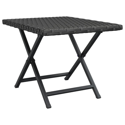 Tavolo Pieghevole Nero 45x35x32 cm in Polyrattan | homemem39