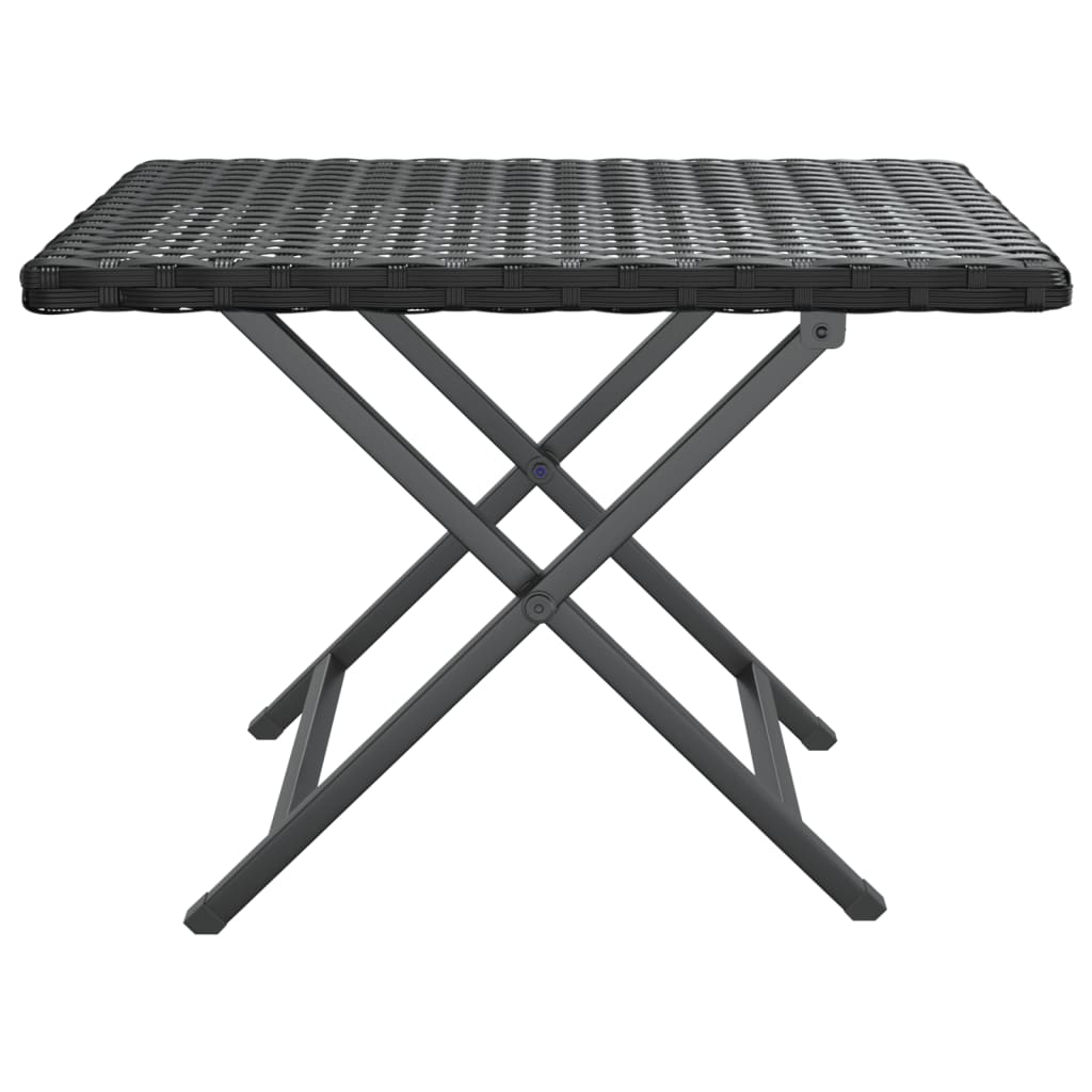 Tavolo Pieghevole Nero 45x35x32 cm in Polyrattan | homemem39