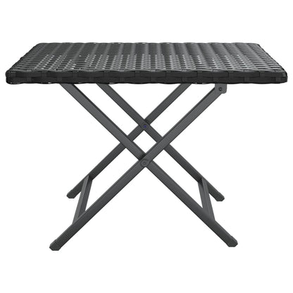 Tavolo Pieghevole Nero 45x35x32 cm in Polyrattan | homemem39