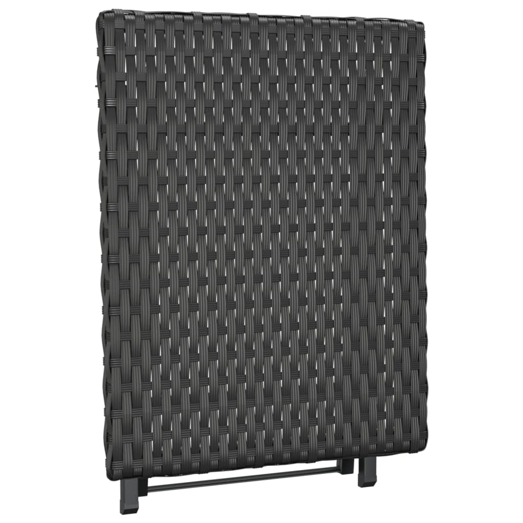 Tavolo Pieghevole Nero 45x35x32 cm in Polyrattan | homemem39