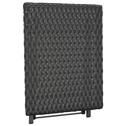 Tavolo Pieghevole Nero 45x35x32 cm in Polyrattan | homemem39