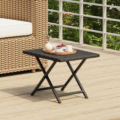 Tavolo Pieghevole Nero 45x35x32 cm in Polyrattan | homemem39