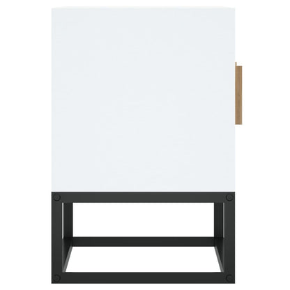 Mobile Porta TV Bianco 105x30x45cm in Legno Multistrato e Ferro