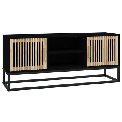 Mobile Porta TV Nero 105x30x45 cm in Legno Multistrato e Ferro - homemem39