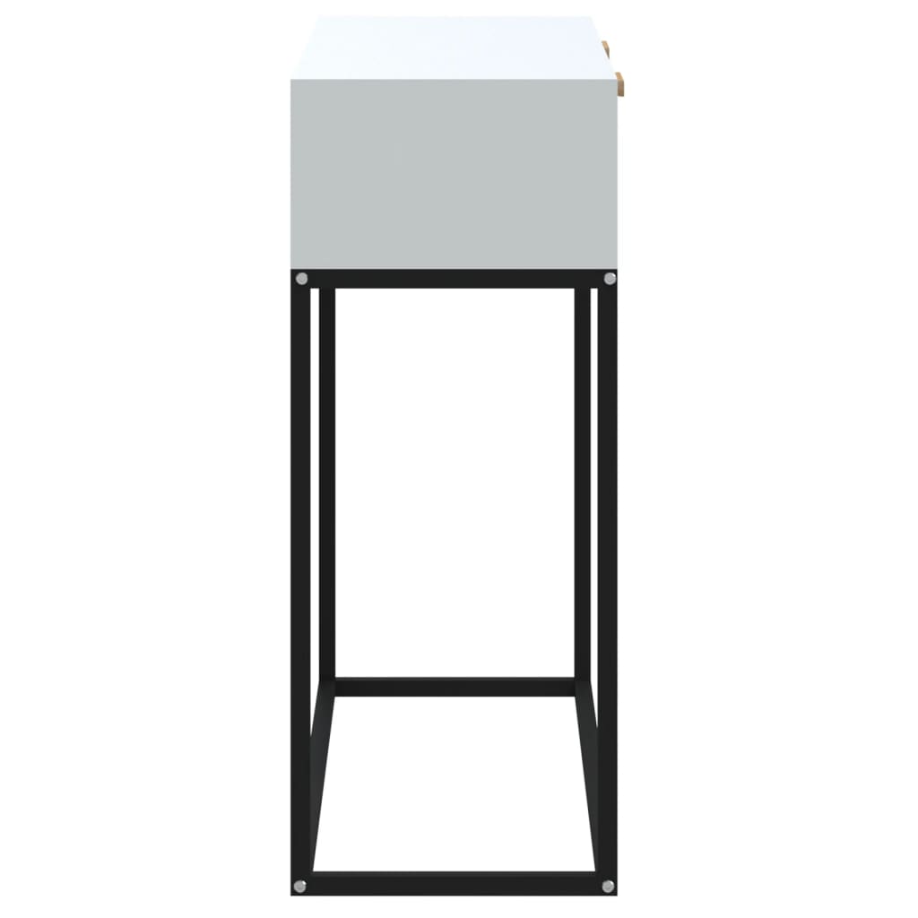 Tavolino Consolle Bianco 80x30x75 cm Legno Multistrato e Ferro