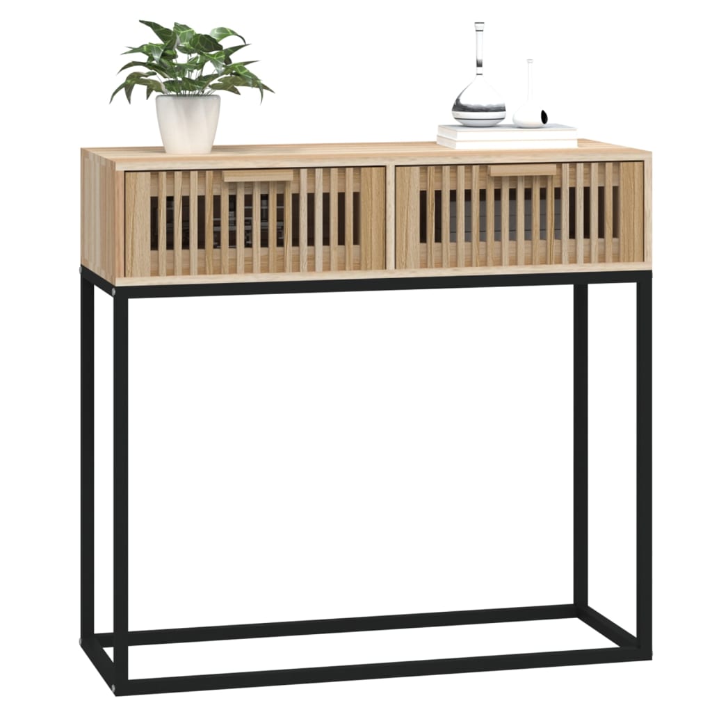 Tavolino Consolle 80x30x75 cm Legno Multistrato e Ferro - homemem39