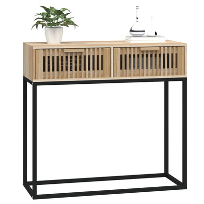 Tavolino Consolle 80x30x75 cm Legno Multistrato e Ferro - homemem39