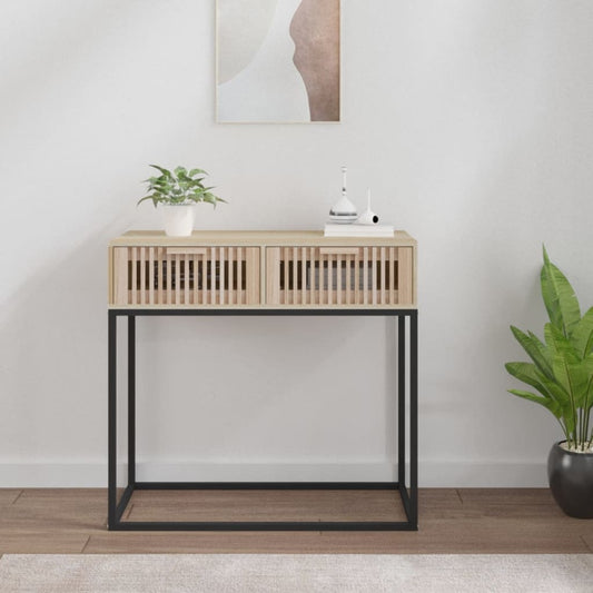 Tavolino Consolle 80x30x75 cm Legno Multistrato e Ferro | homemem39