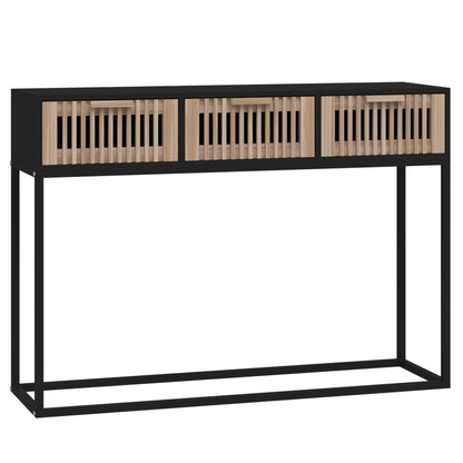Tavolino Consolle Nero 105x30x75 cm Legno Multistrato e Ferro - homemem39