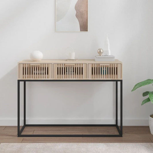 Tavolino Consolle 105x30x75 cm Legno Multistrato e Ferro | homemem39