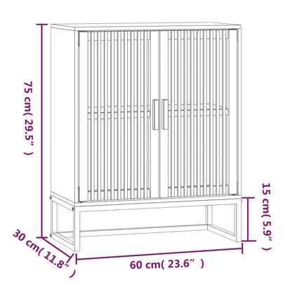 Credenza Nera 60x30x75 cm in Legno Multistrato