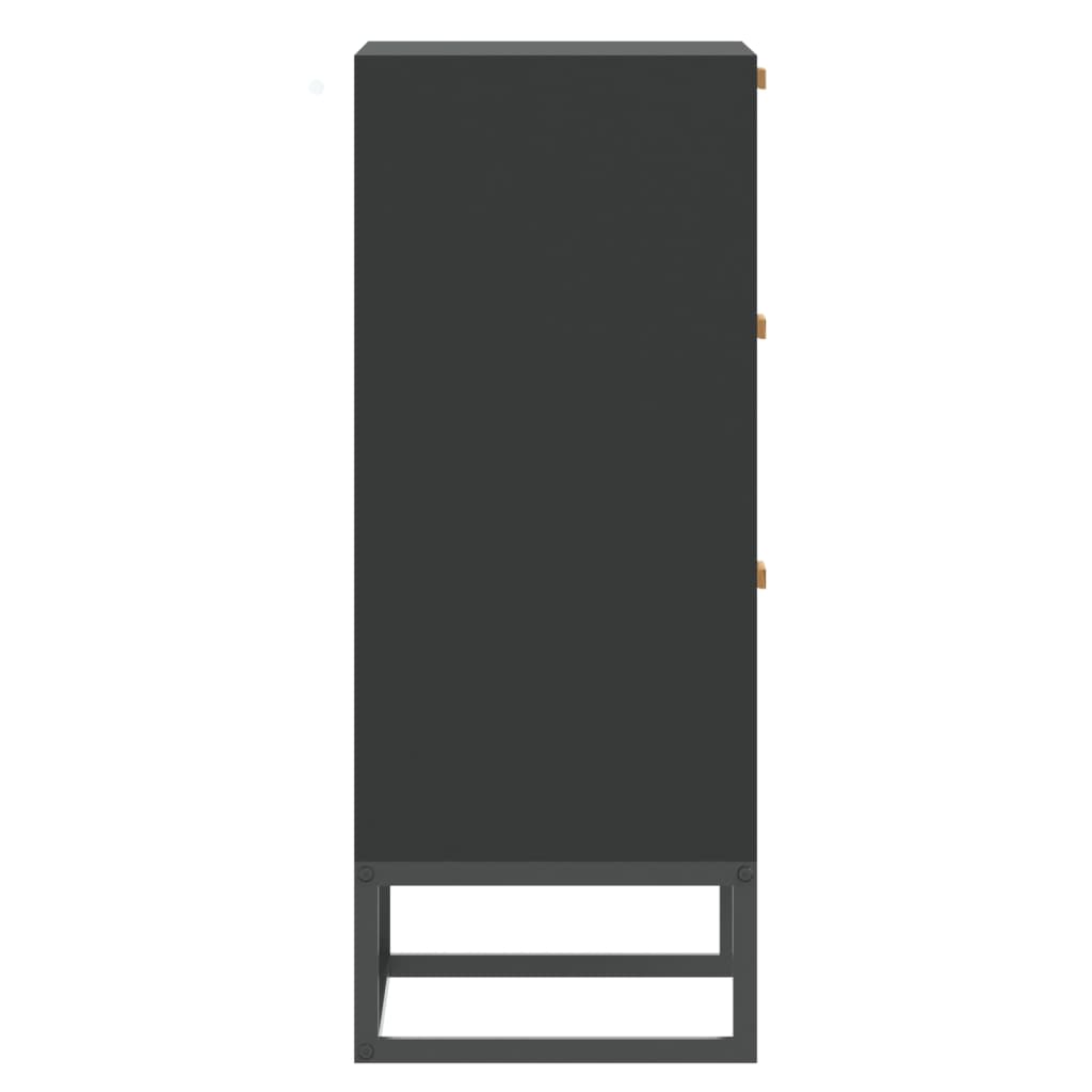Credenza Nera 60x30x75 cm in Legno Multistrato