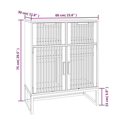 Credenza Nera 60x30x75 cm in Legno Multistrato