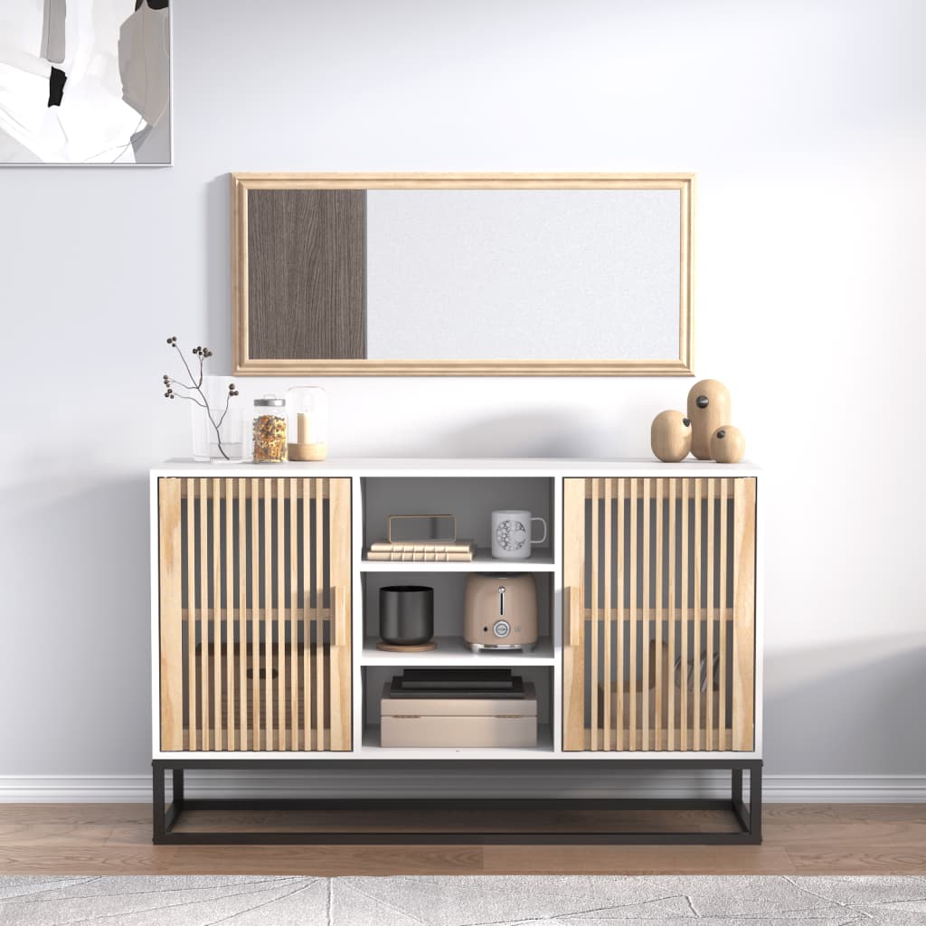Credenza Bianca 105x30x65 cm in Legno Multistrato - homemem39