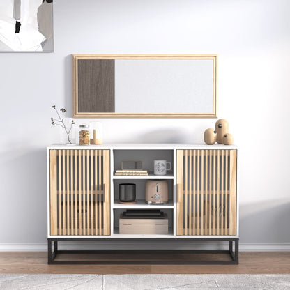 Credenza Bianca 105x30x65 cm in Legno Multistrato - homemem39