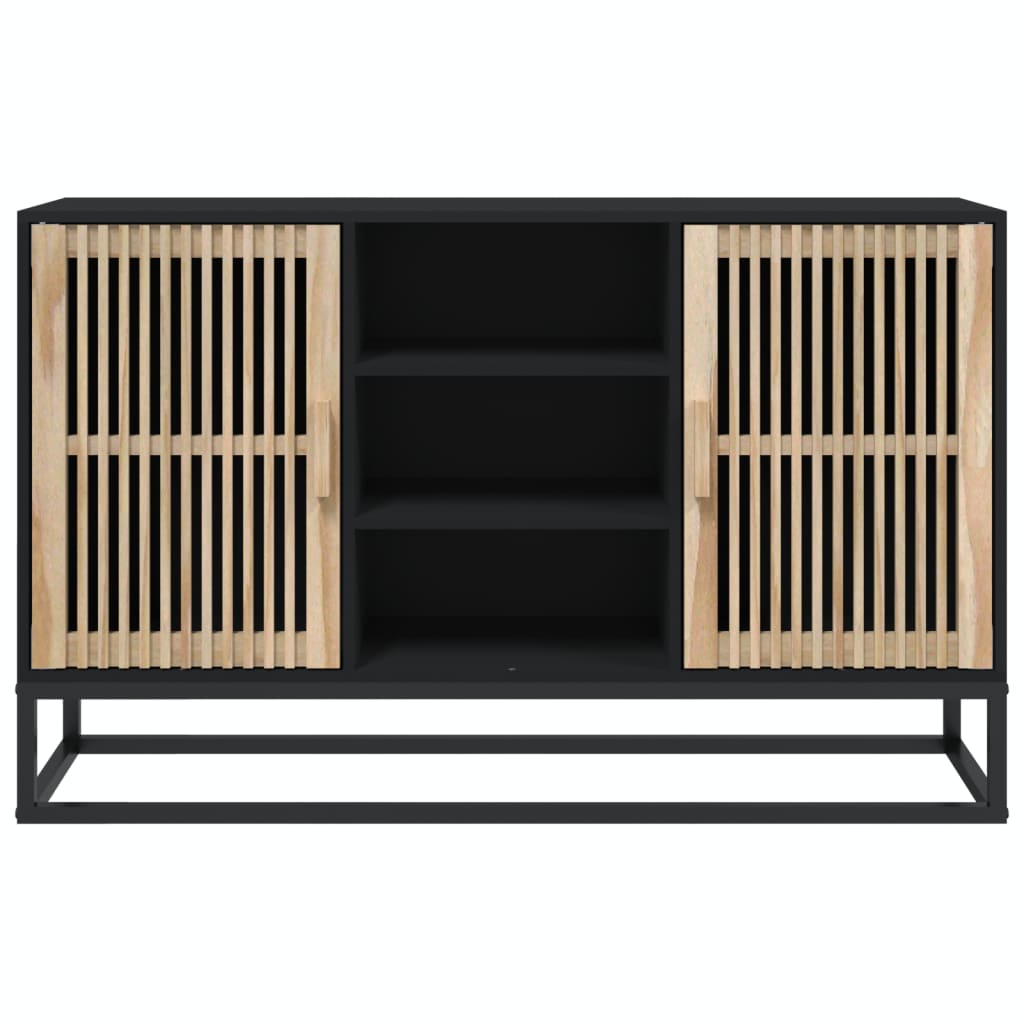 Credenza Nera 105x30x65 cm in Legno Multistrato