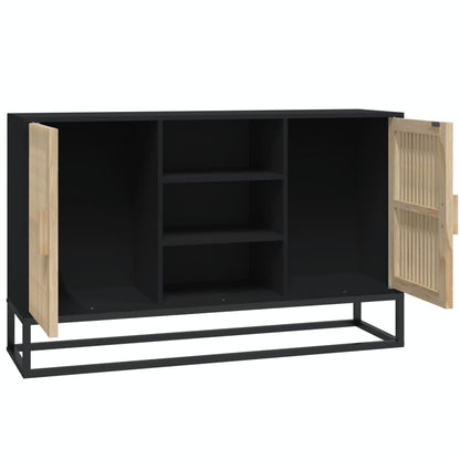 Credenza Nera 105x30x65 cm in Legno Multistrato - homemem39