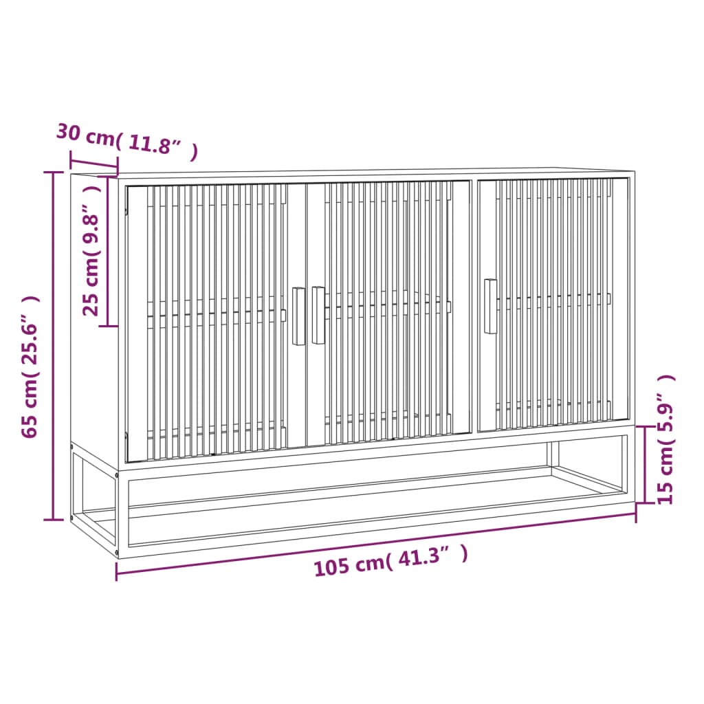 Credenza Bianca 105x30x65 cm in Legno Multistrato