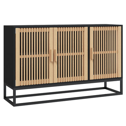 Credenza Nera 105x30x65 cm in Legno Multistrato