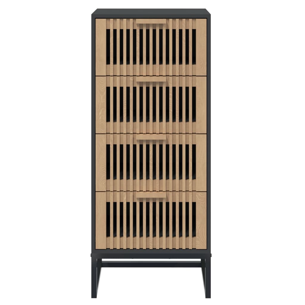 Credenza Nera 40x30x95 cm in Legno Multistrato